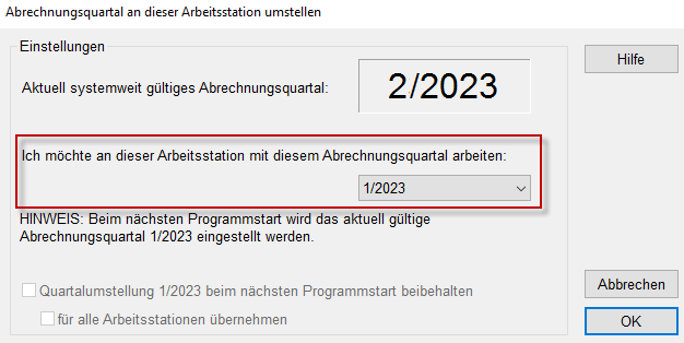 Meldung Quartalsabrechnung 9